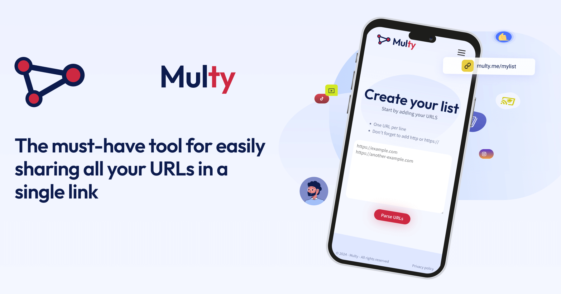 Multy - The must-have tool for easily sharing all your URLs in a single link